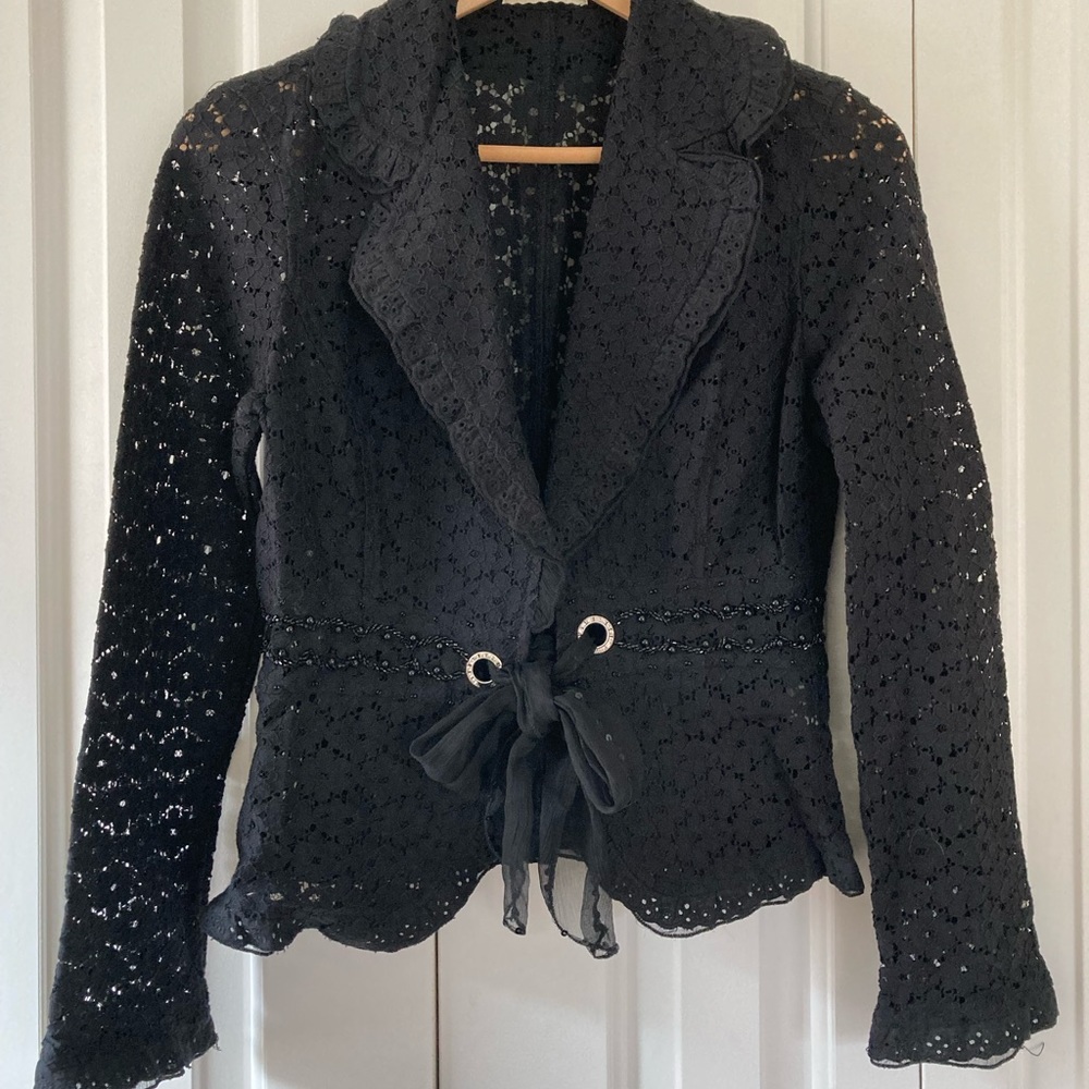 Black lace cardigan